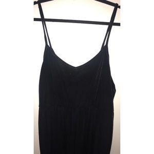 Black velvet Romper.